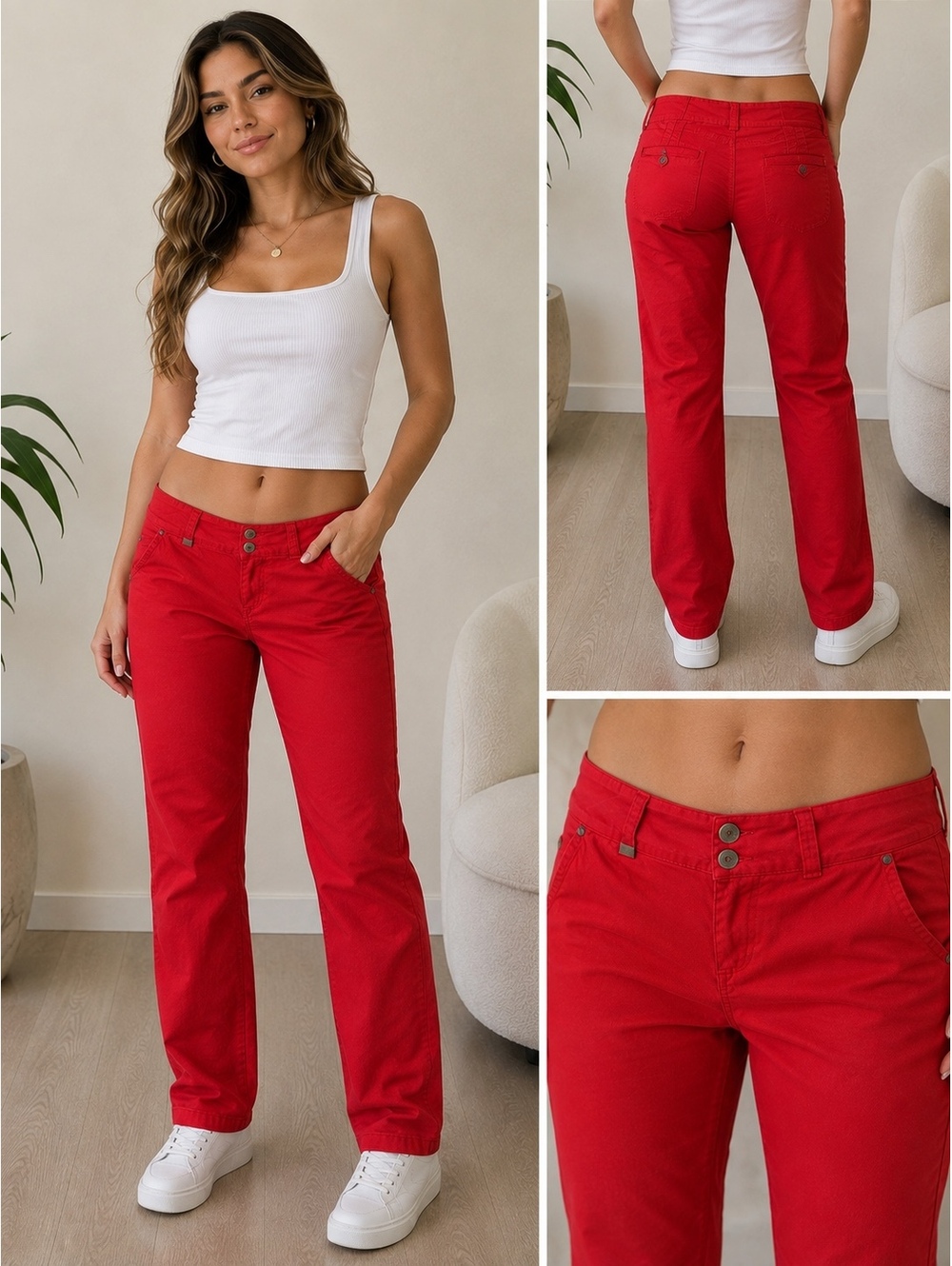 FARICHI Studio Red Straight Leg Pants